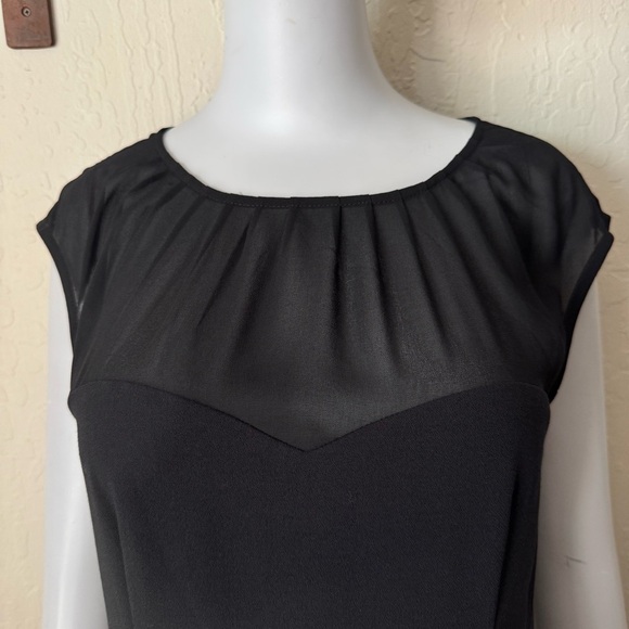 NWT H&M Sheer Sweetheart Neckline Little Black Dress Cocktail Party LBD Size 8 - Picture 5 of 16
